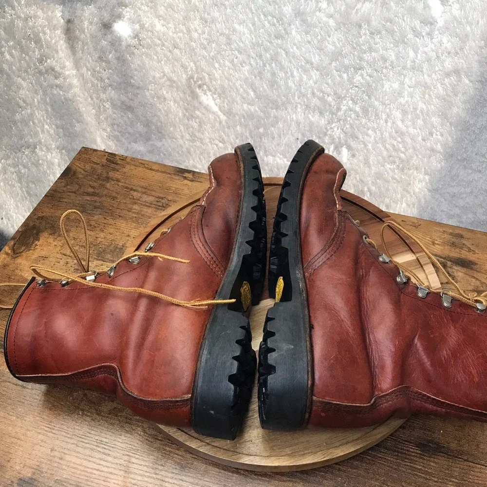 Vintage Red Wing Irish Setter Moc Toe Boots Mens 9.5B Brown‎ Leather USA Made